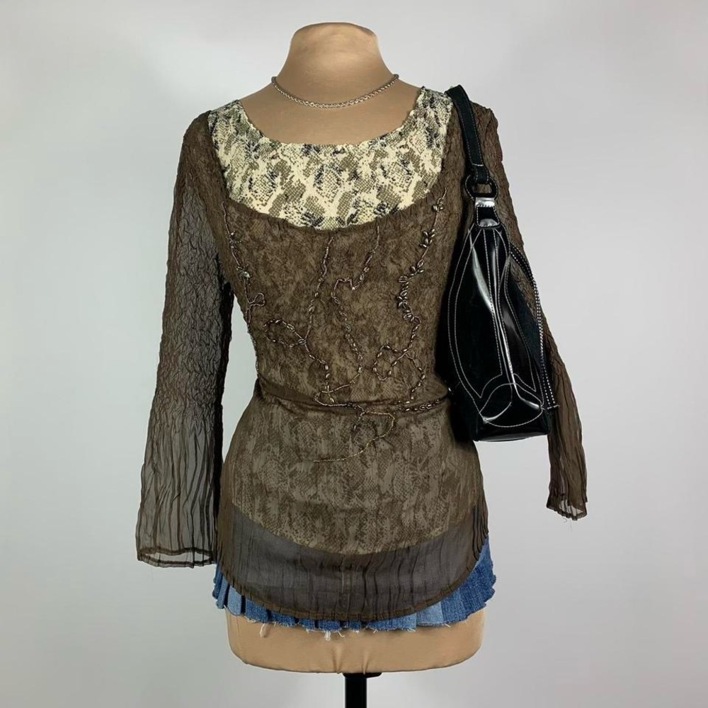 Y2K Alberto Makali Sheer Beaded Mesh Top